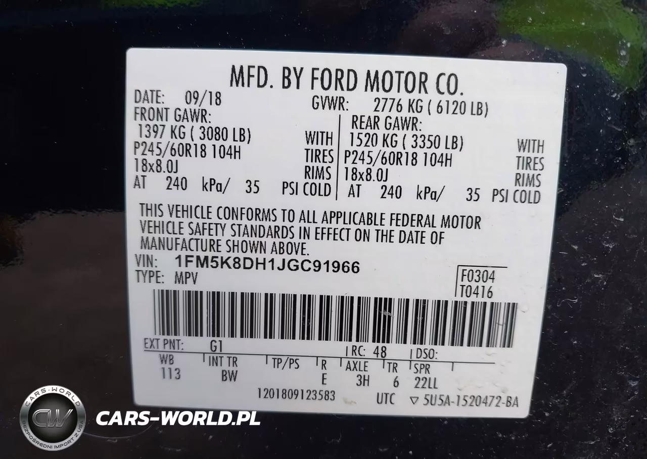 2018 Ford Explorer Xlt VIN:1FM5K8DH1JGC91966 - 9