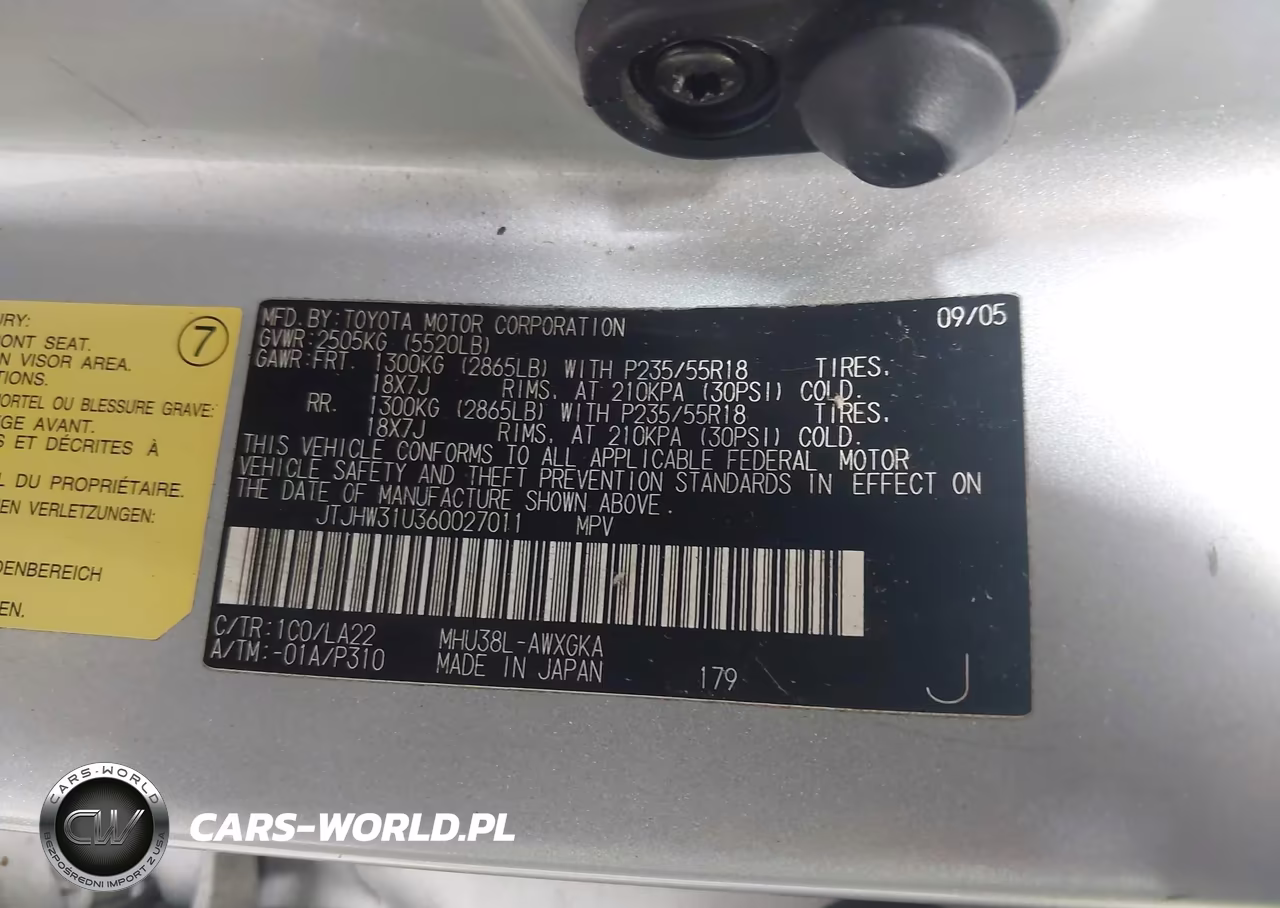 2006 Lexus Rx 400H VIN:JTJHW31U360027011 - 9