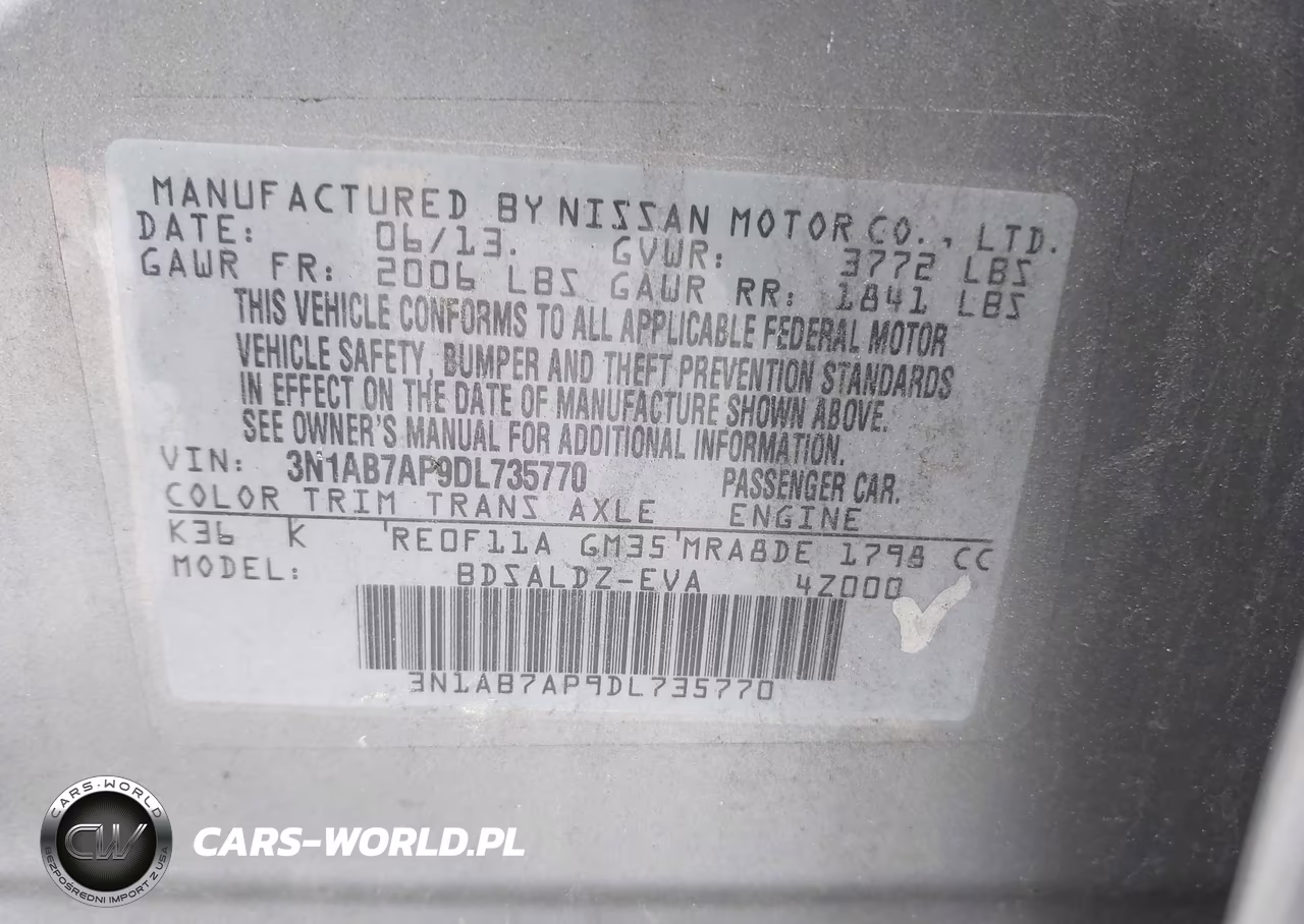 2013 Nissan Sentra Sv VIN:3N1AB7AP9DL735770 - 9