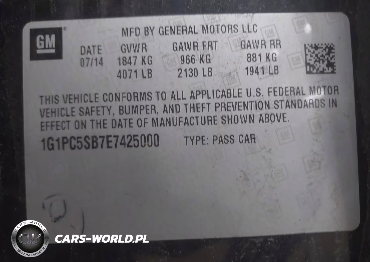 2014 Chevrolet Cruze 1Lt Auto VIN:1G1PC5SB7E7425000 - 9