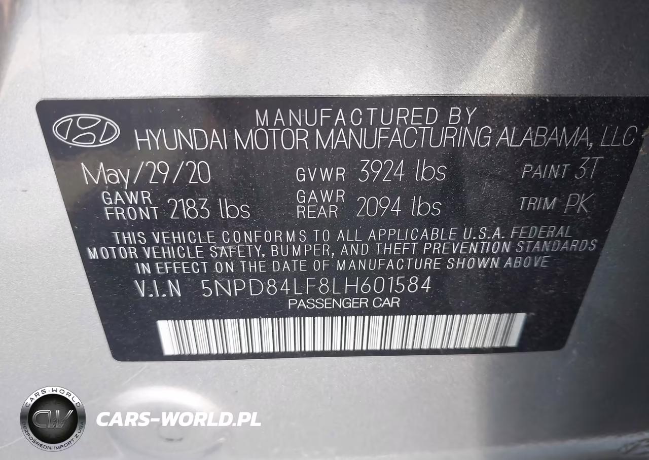 2020 Hyundai Elantra Sel VIN:5NPD84LF8LH601584 - 9