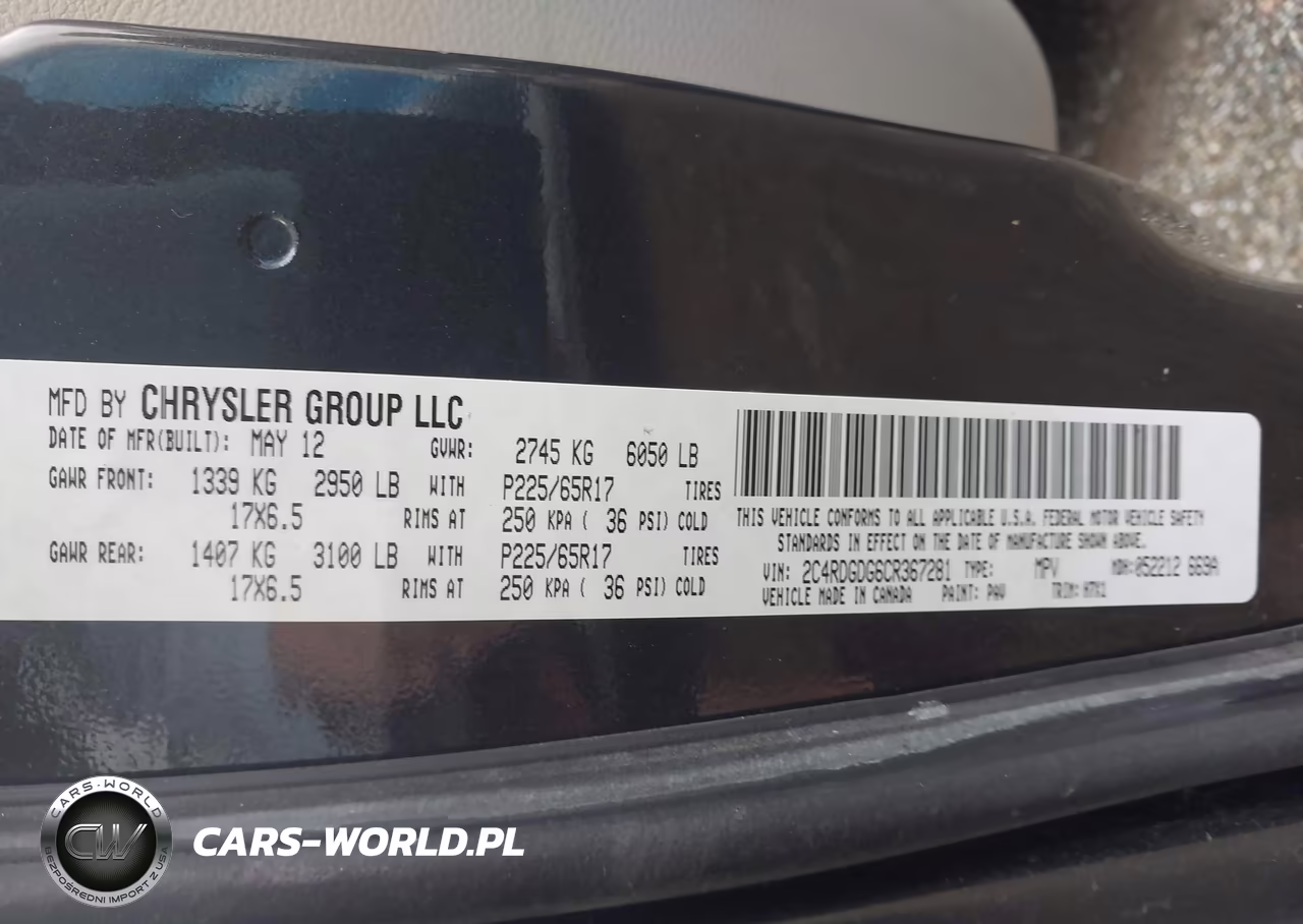2012 Dodge Grand Caravan Crew VIN:2C4RDGDG6CR367281 - 9