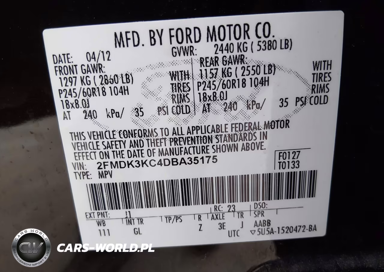 2013 Ford Edge Limited VIN:2FMDK3KC4DBA35175 - 9