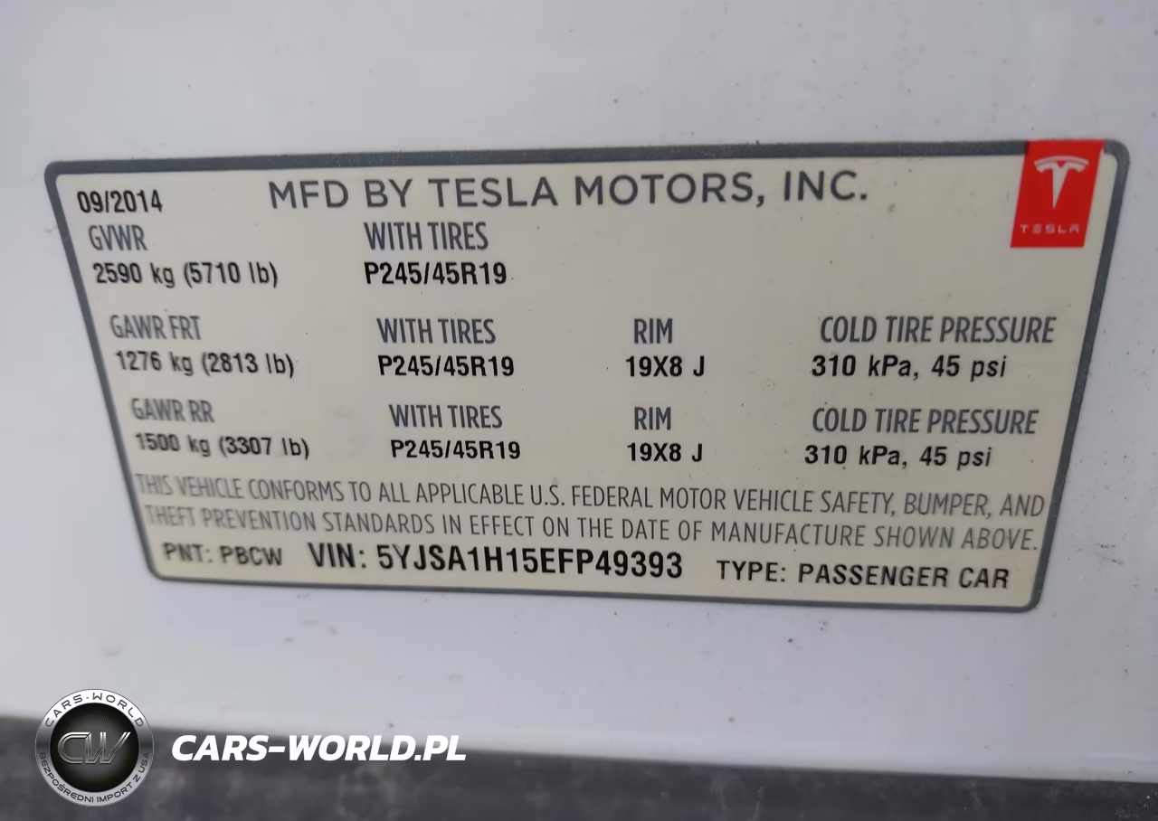 2014 Tesla Model S P85 VIN:5YJSA1H15EFP49393 - 9