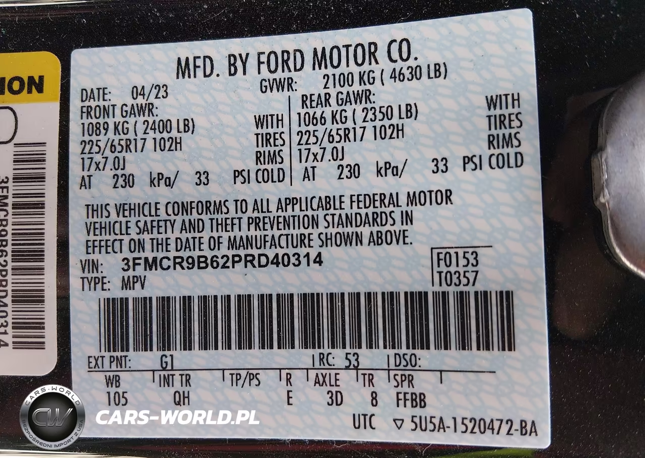 2023 Ford Bronco Sport Big Bend VIN:3FMCR9B62PRD40314 - 9