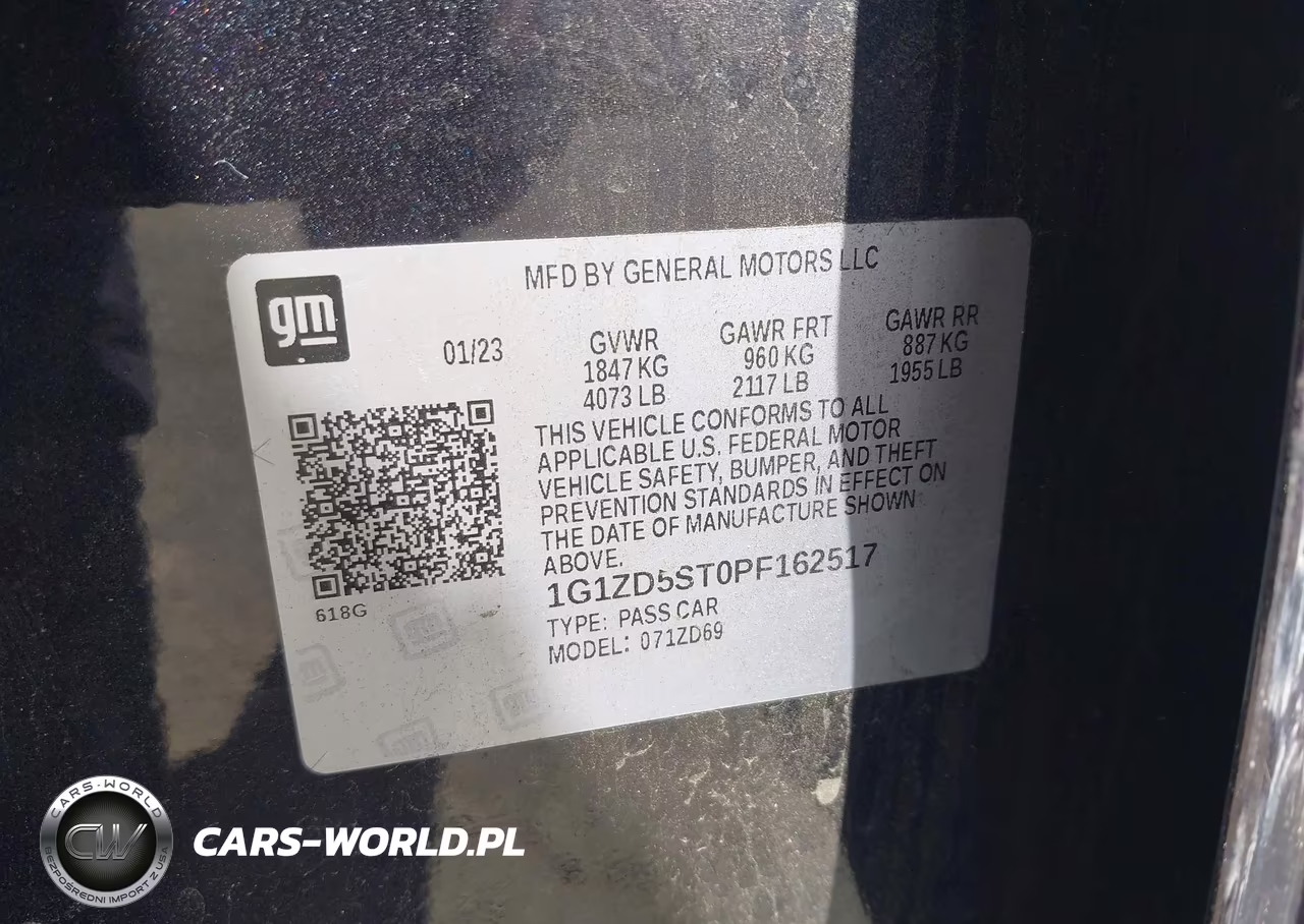 2023 Chevrolet Malibu Fwd 1Lt VIN:1G1ZD5ST0PF162517 - 9