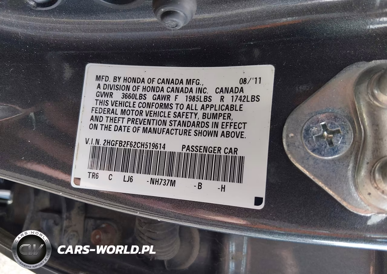2012 Honda Civic Hf VIN:2HGFB2F62CH519614 - 9