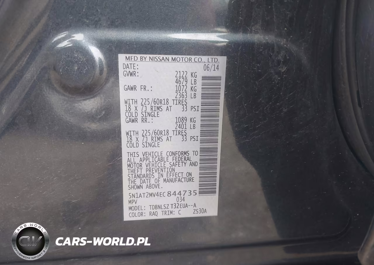 2014 Nissan Rogue S-Sl-Sv VIN:5N1AT2MV4EC844735 - 9