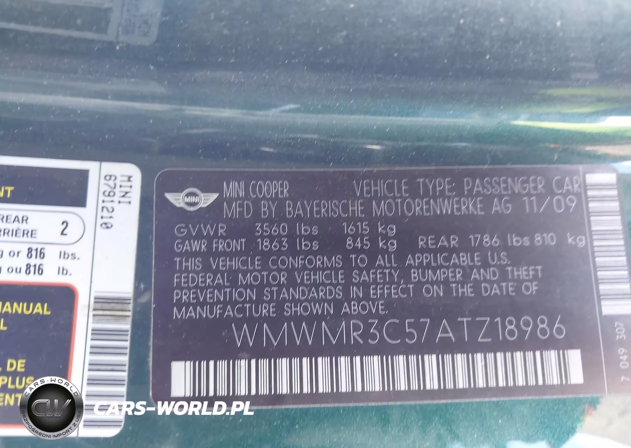 2010 Mini Cooper VIN:WMWMR3C57ATZ18986 - 9