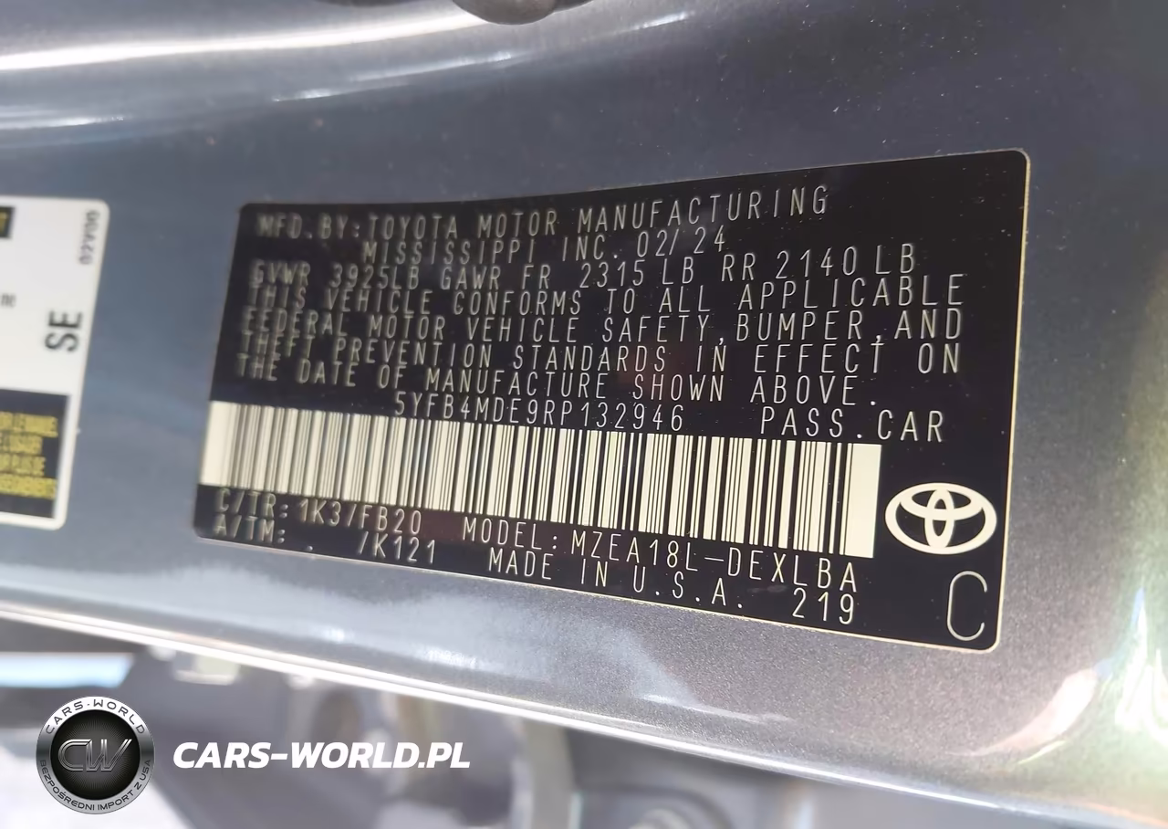 2024 Toyota Corolla Le VIN:5YFB4MDE9RP132946 - 9