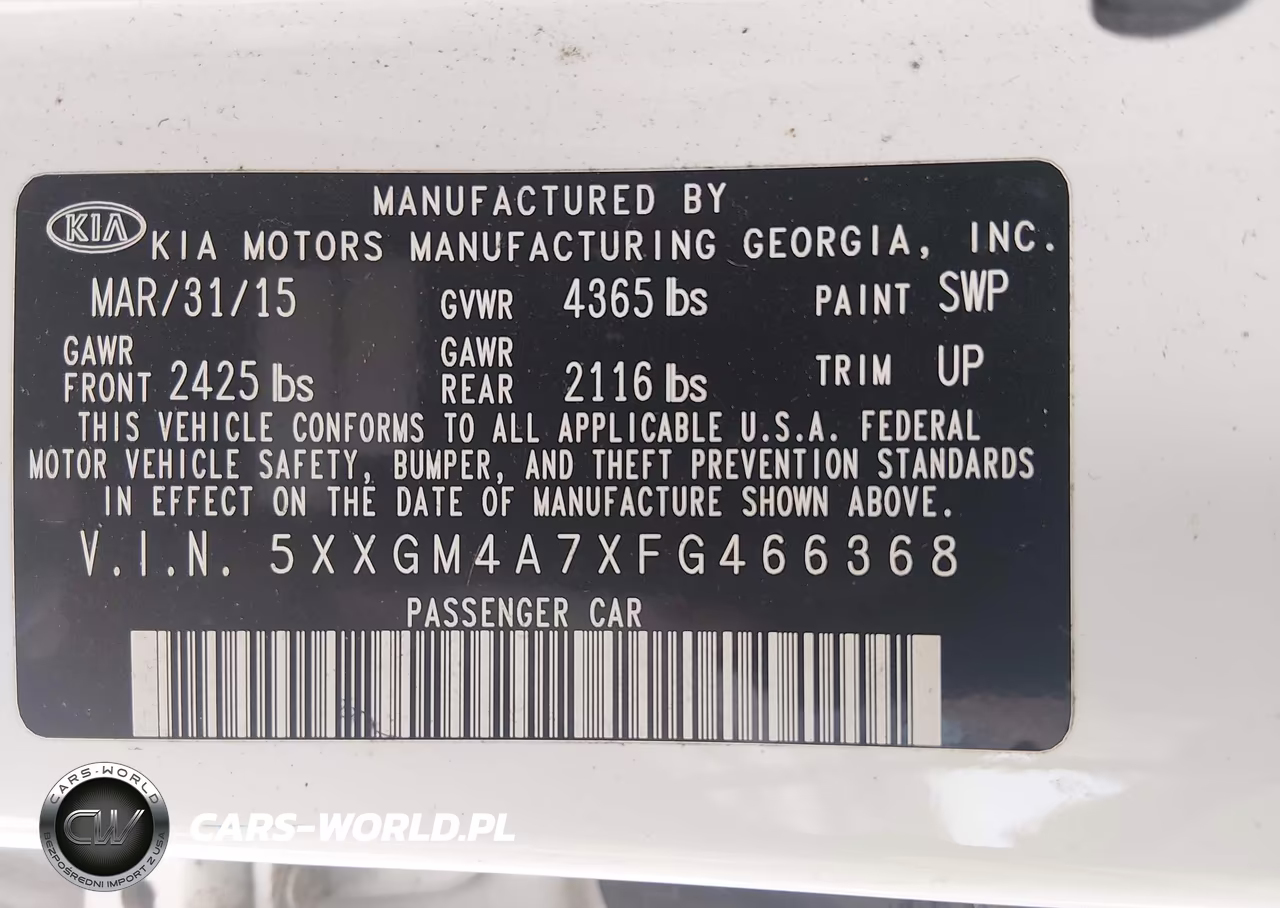 2015 Kia Optima Lx VIN:5XXGM4A7XFG466368 - 9