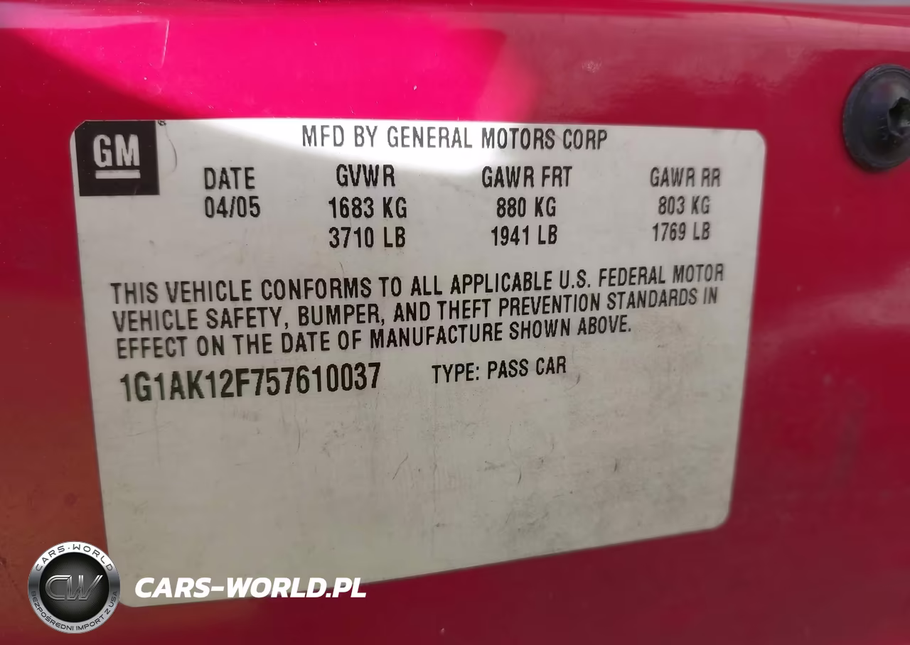 2005 Chevrolet Cobalt VIN:1G1AK12F757610037 - 9