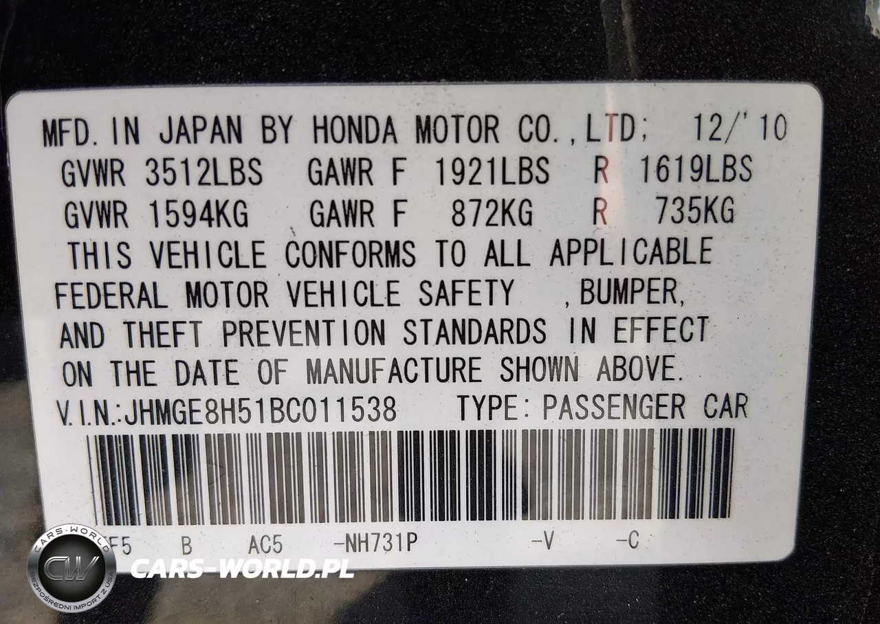 2011 Honda Fit Sport VIN:JHMGE8H51BC011538 - 9