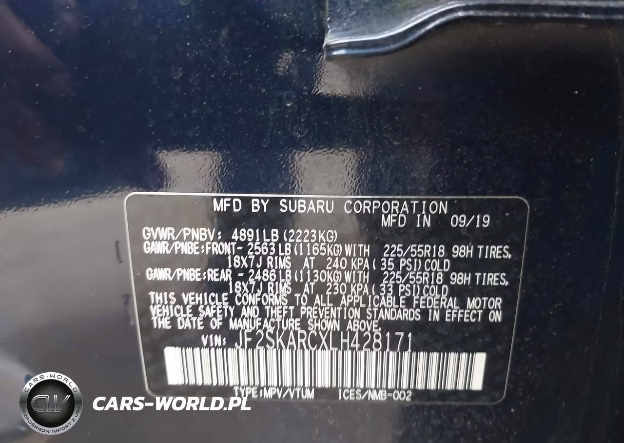 2020 Subaru Forester Sport VIN:JF2SKARCXLH428171 - 9