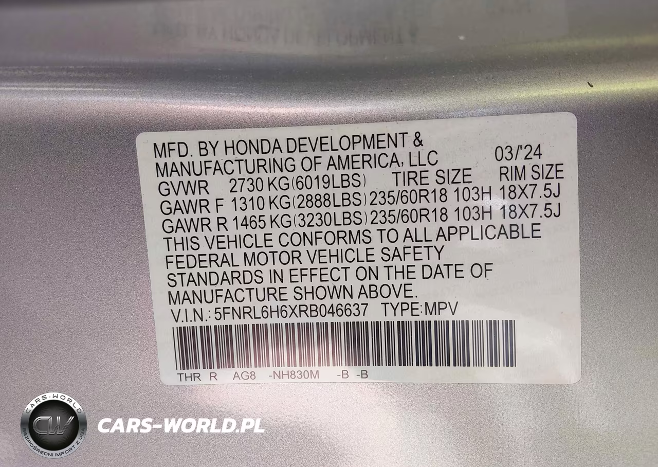 2024 Honda Odyssey Ex-L VIN:5FNRL6H6XRB046637 - 9