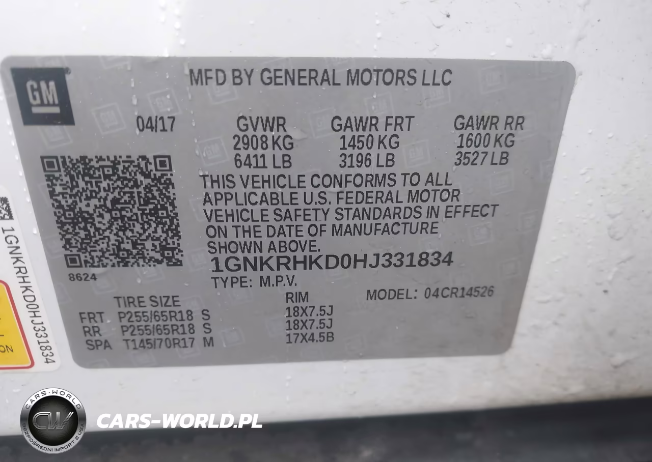 2017 Chevrolet Traverse 2Lt VIN:1GNKRHKD0HJ331834 - 9