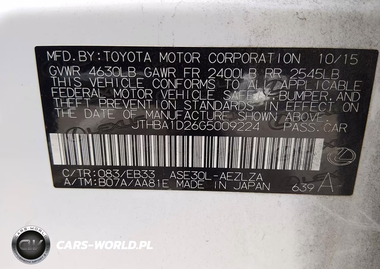2016 Lexus Is 200T VIN:JTHBA1D26G5009224 - 9