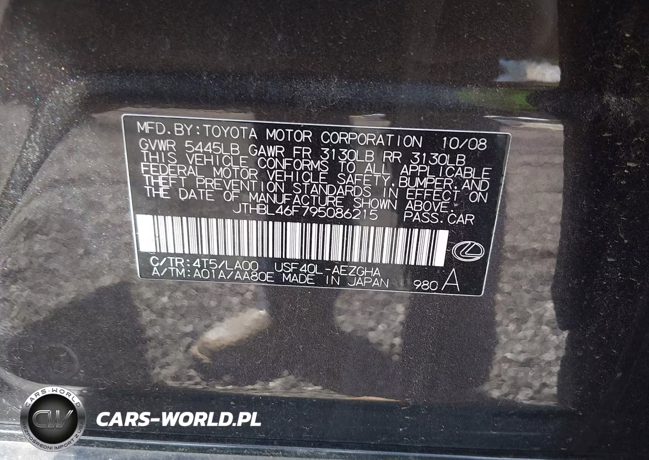 2009 Lexus Ls 460 VIN:JTHBL46F795086215 - 9