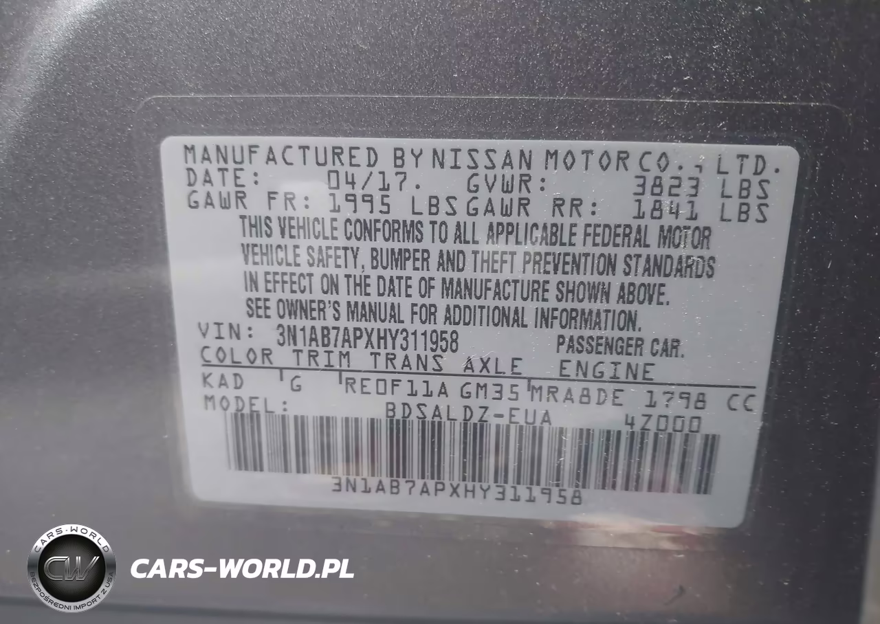 2017 Nissan Sentra Sv VIN:3N1AB7APXHY311958 - 9