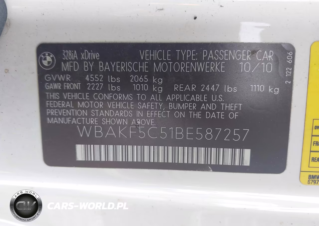 2011 BMW 328I xDrive VIN:WBAKF5C51BE587257 - 9