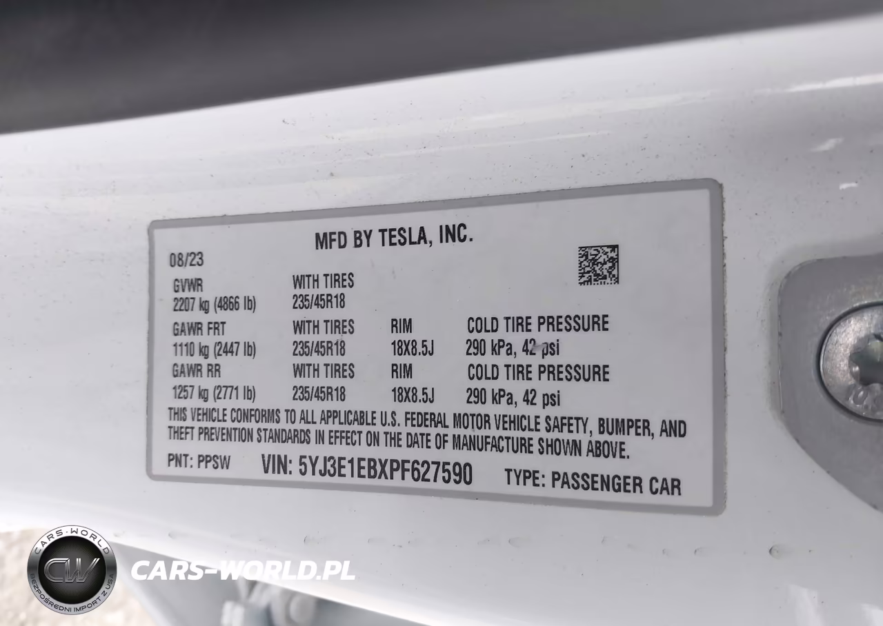 2023 Tesla Model 3 Long Range Dual Motor All-Wheel Drive VIN:5YJ3E1EBXPF627590 - 9