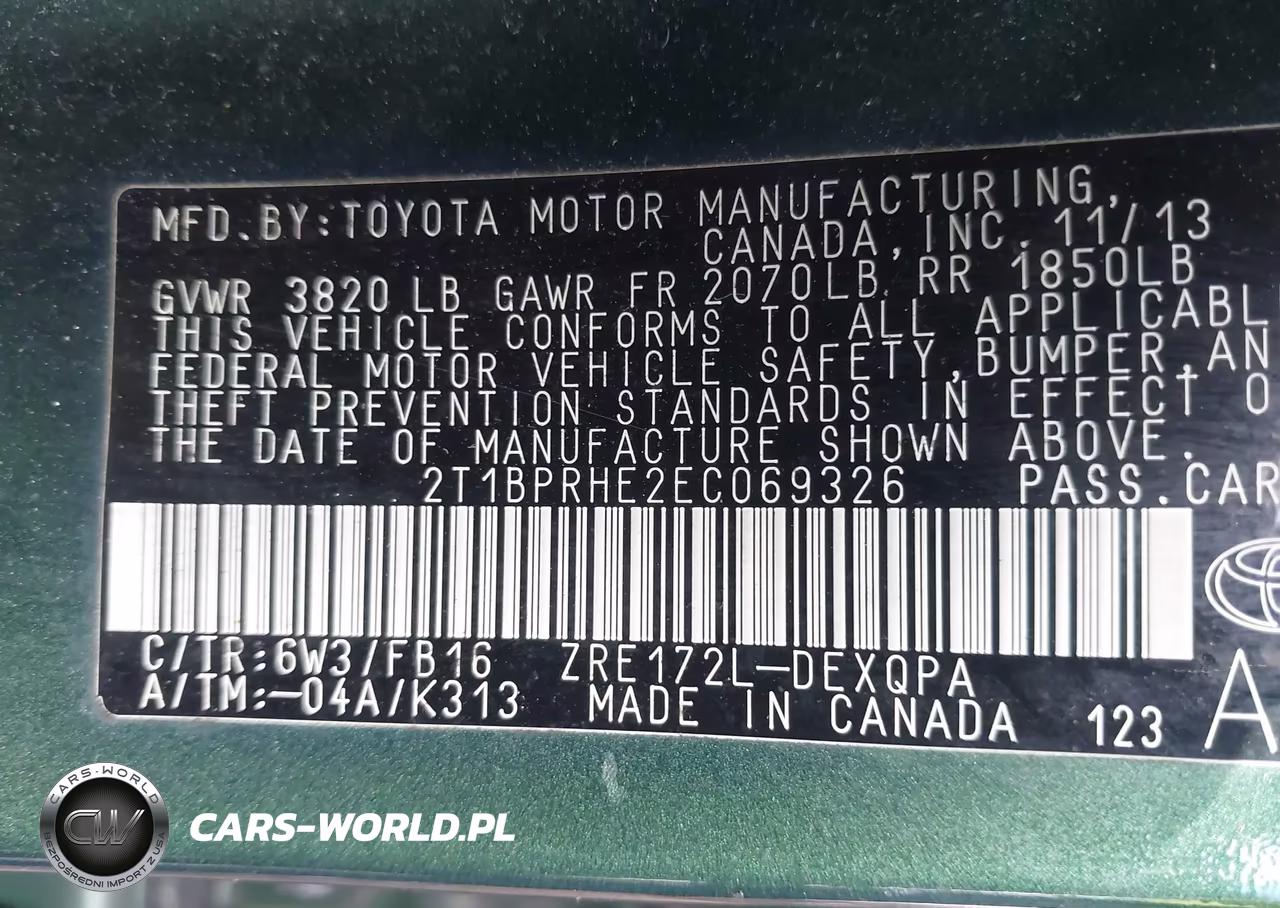 2014 Toyota Corolla Le Eco VIN:2T1BPRHE2EC069326 - 9