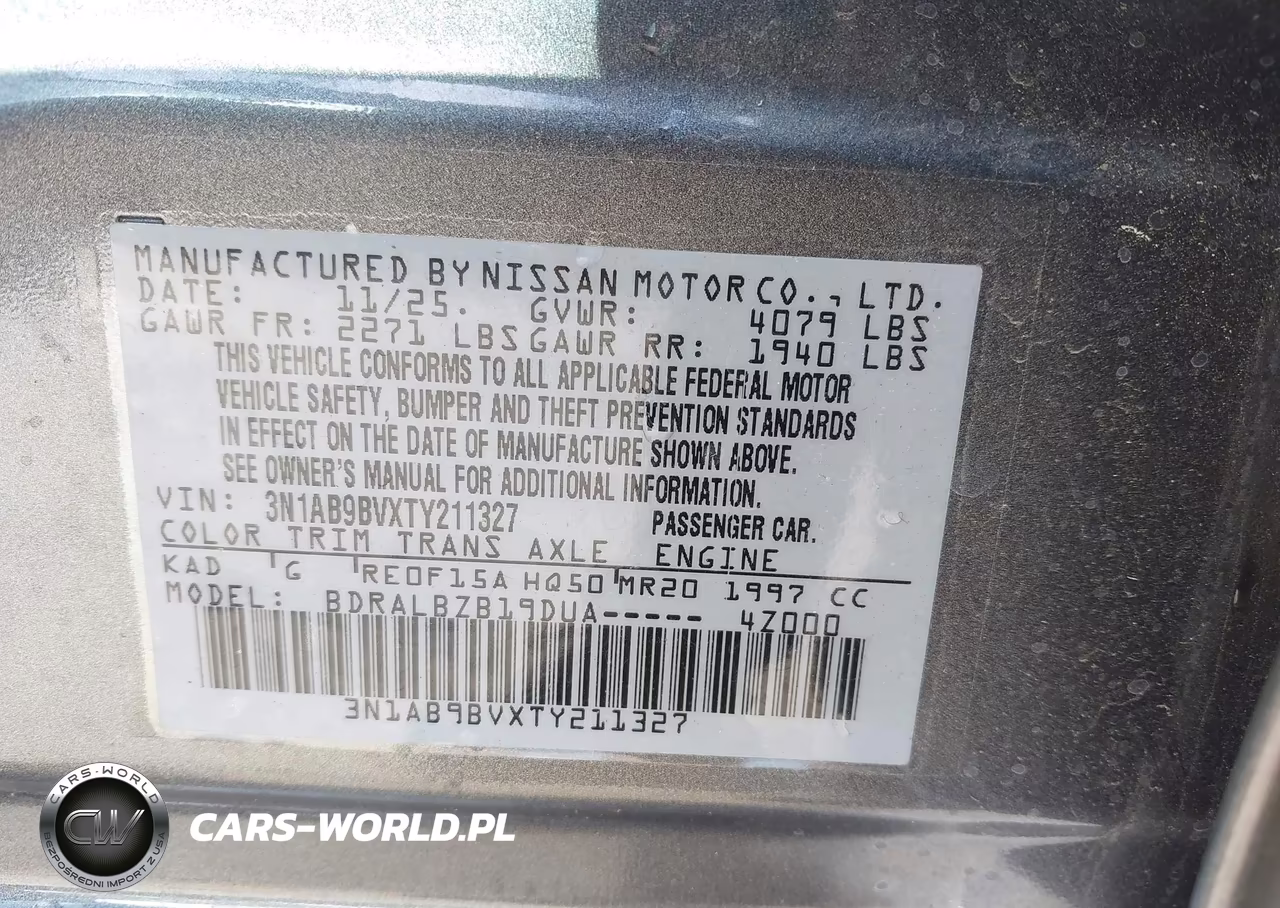 2026 Nissan Sentra S VIN:3N1AB9BVXTY211327 - 9