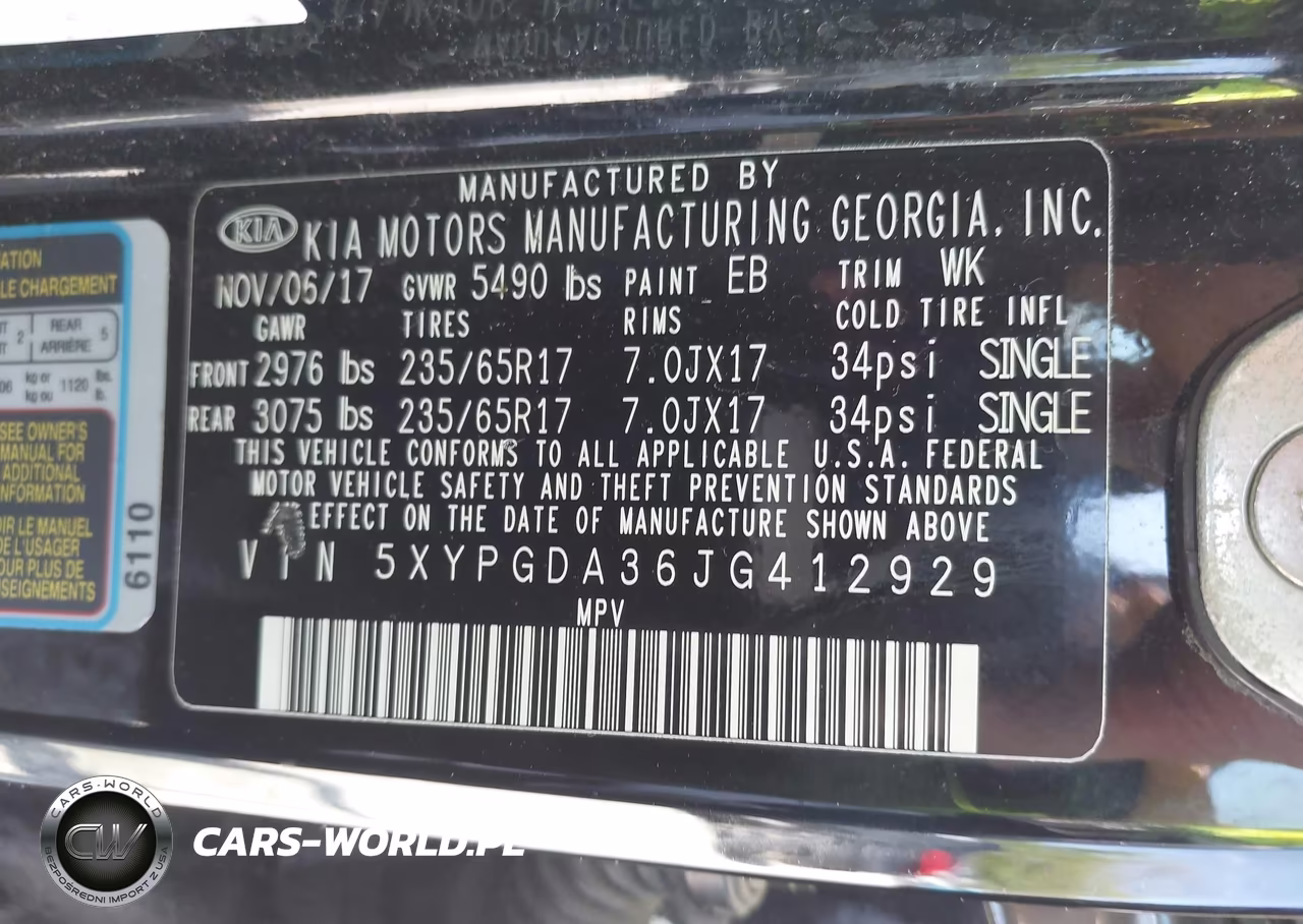 2018 Kia Sorento 2.4L Lx VIN:5XYPGDA36JG412929 - 9