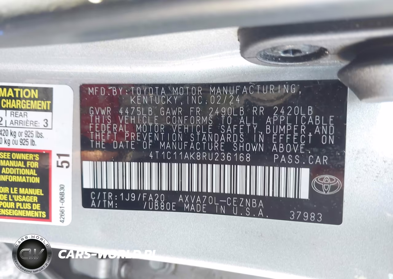 2024 Toyota Camry Le VIN:4T1C11AK8RU236168 - 9