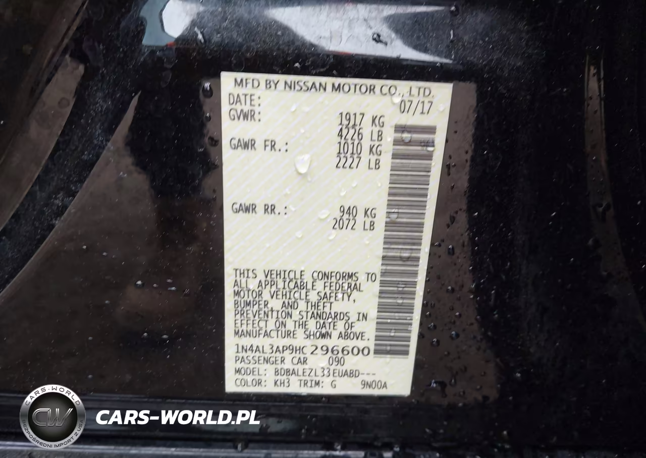 2017 Nissan Altima 2.5 S VIN:1N4AL3AP9HC296600 - 9