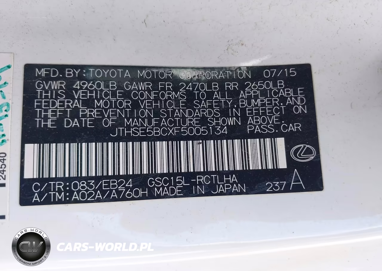 2015 Lexus Rc 350 VIN:JTHSE5BCXF5005134 - 9