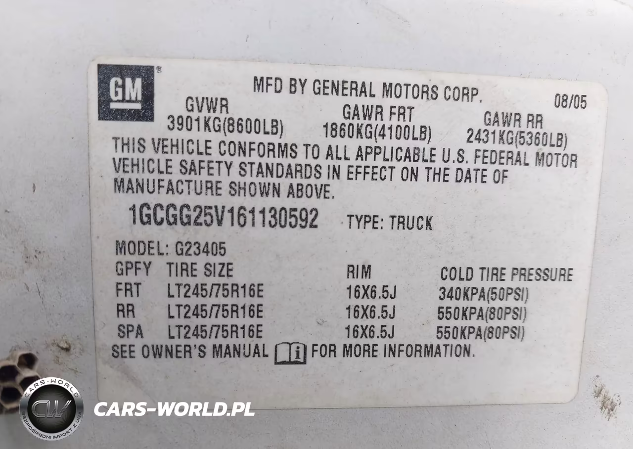 2006 Chevrolet Express Work Van VIN:1GCGG25V161130592 - 9