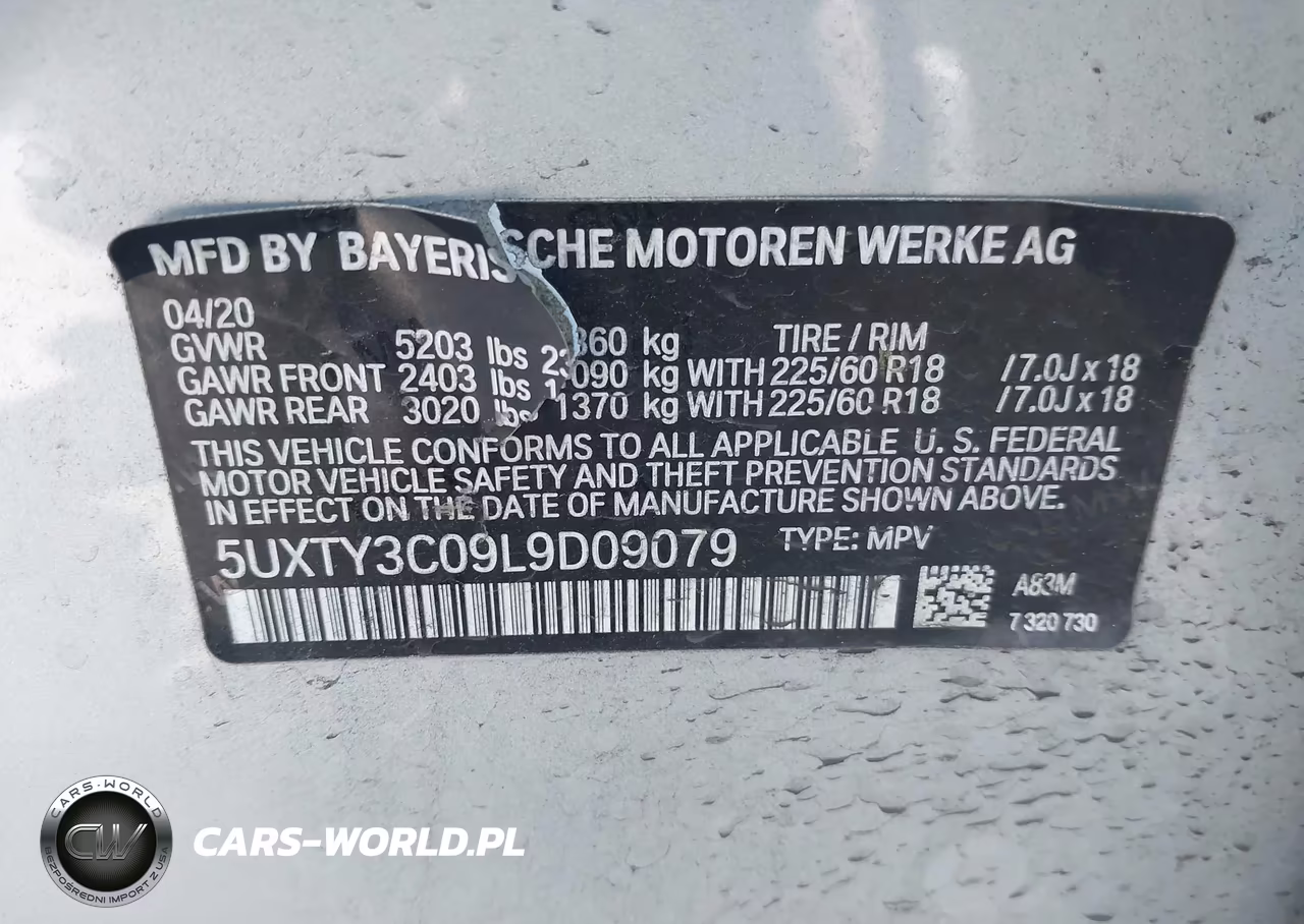 2020 BMW X3 Sdrive30I VIN:5UXTY3C09L9D09079 - 9