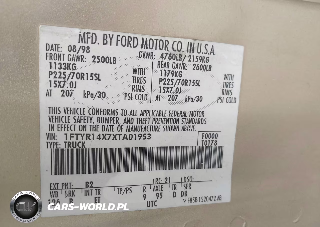 1999 Ford Ranger Xlt VIN:1FTYR14X7XTA01953 - 9