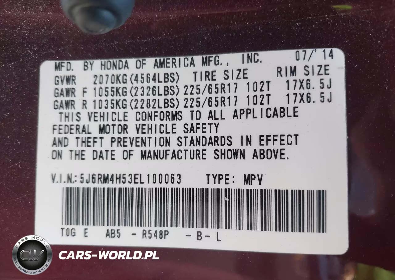 2014 Honda Cr-V Ex VIN:5J6RM4H53EL100063 - 9