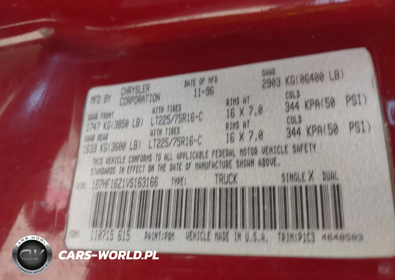 1997 Dodge Ram 1500 Lt VIN:1B7HF16Z1VS163166 - 9