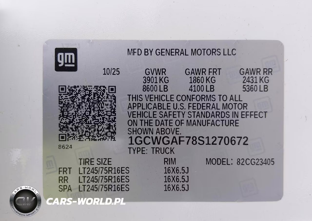 2025 Chevrolet Express Cargo Rwd 2500 Regular Wheelbase Wt VIN:1GCWGAF78S1270672 - 9