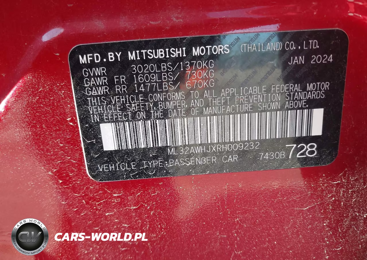 2024 Mitsubishi Mirage Black Edition-Ralliart-Se VIN:ML32AWHJXRH009232 - 9