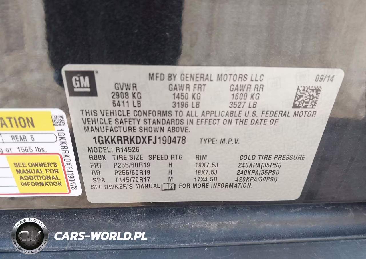 2015 GMC Acadia Slt-1 VIN:1GKKRRKDXFJ190478 - 9