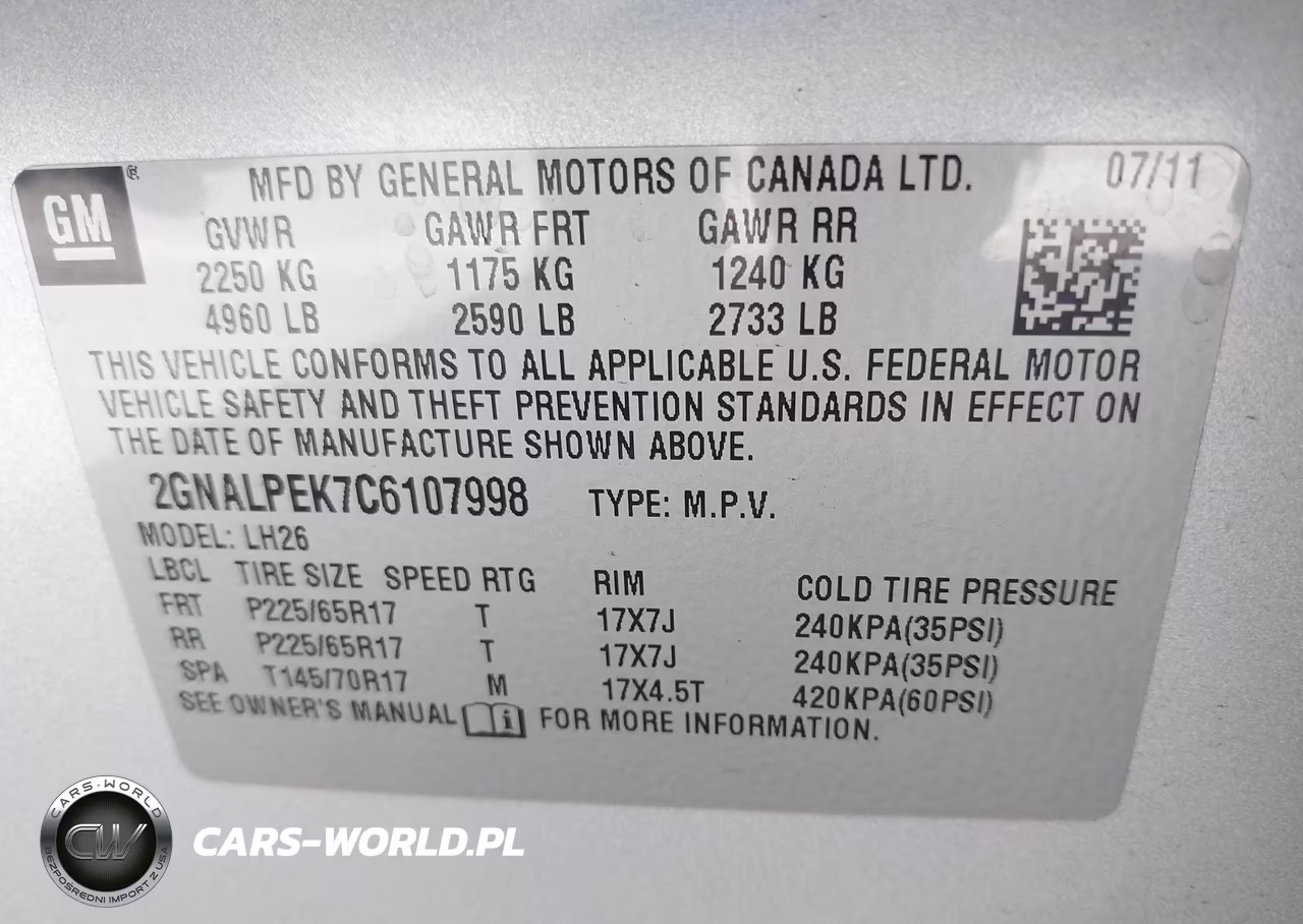 2012 Chevrolet Equinox 2Lt VIN:2GNALPEK7C6107998 - 9