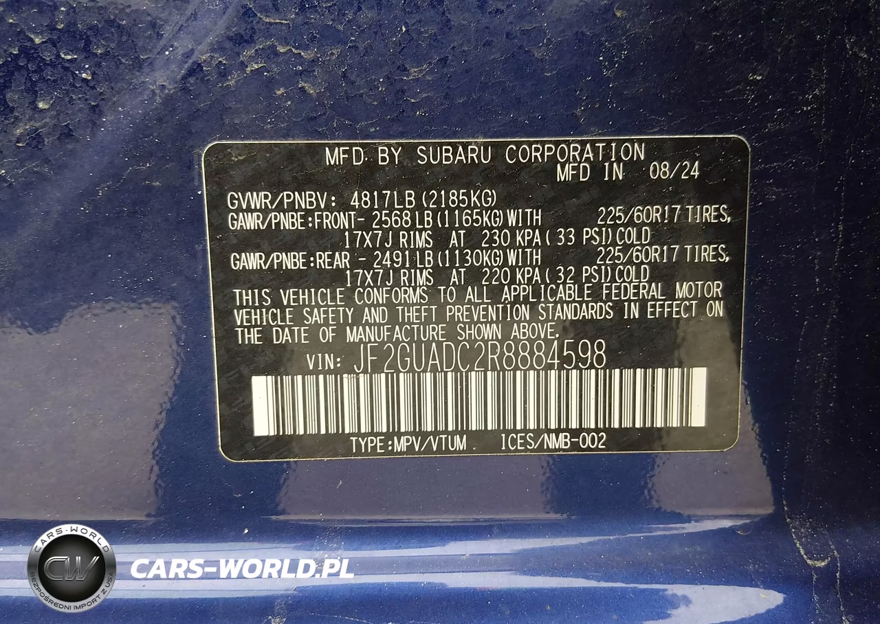 2024 Subaru Crosstrek Premium VIN:JF2GUADC2R8884598 - 9