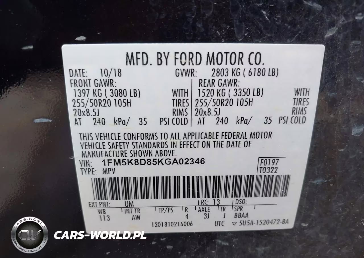 2019 Ford Explorer Xlt VIN:1FM5K8D85KGA02346 - 9