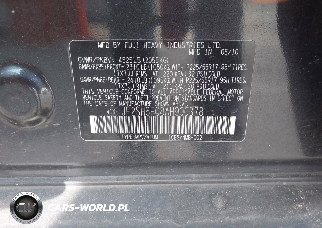 2010 Subaru Forester 2.5Xt Limited VIN:JF2SH6FC8AH900378 - 9