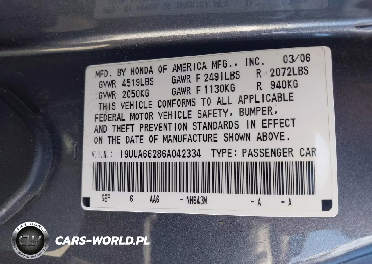 2006 Acura Tl VIN:19UUA66286A042334 - 9