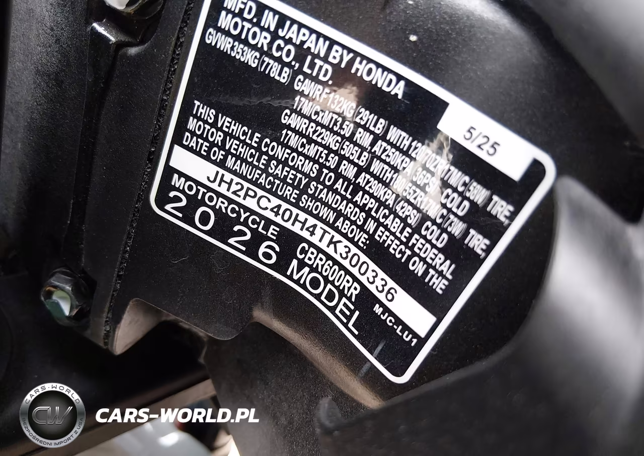 2026 Honda Cbr600 Rr VIN:JH2PC40H4TK300336 - 10