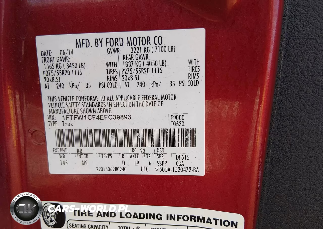 2014 Ford F-150 Xlt VIN:1FTFW1CF4EFC39893 - 9