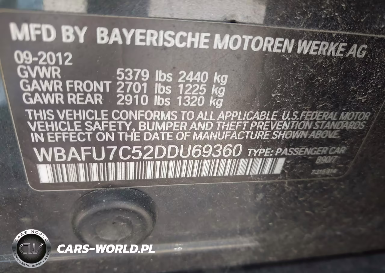 2013 BMW 535I xDrive VIN:WBAFU7C52DDU69360 - 9