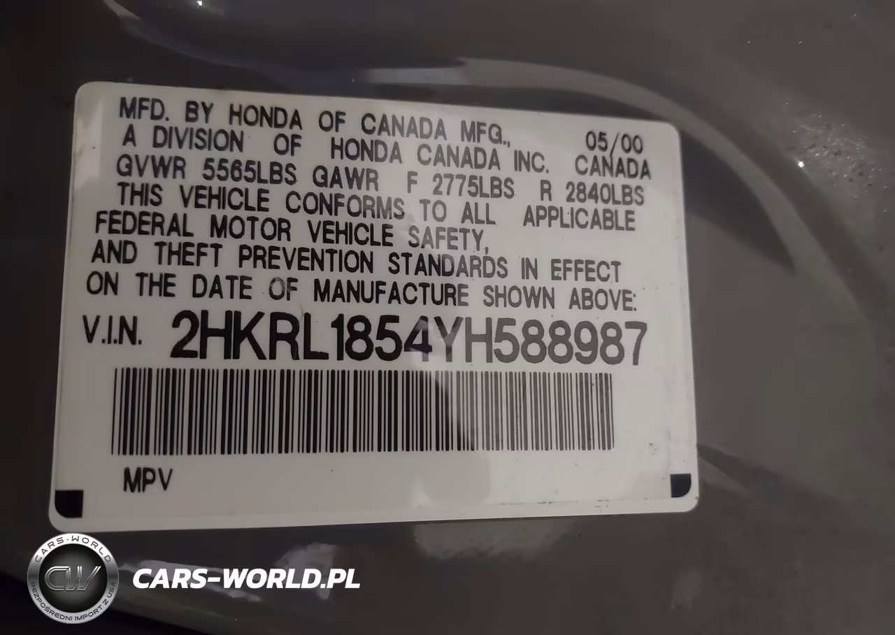 2000 Honda Odyssey Lx VIN:2HKRL1854YH588987 - 9