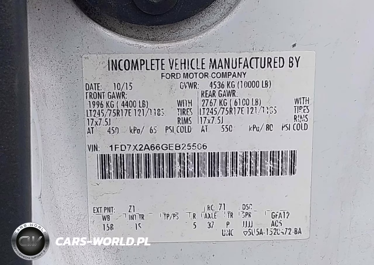 2016 Ford F-250 Xl VIN:1FD7X2A66GEB25506 - 9