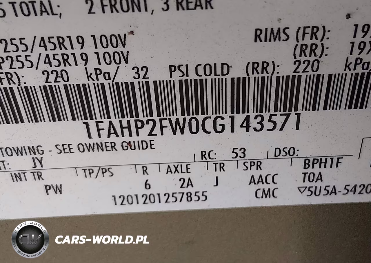 2012 Ford Taurus Limited VIN:1FAHP2FW0CG143571 - 9